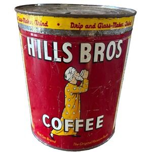 Hills Bros Coffee Can Tin‎ 2 Pound Advertising
